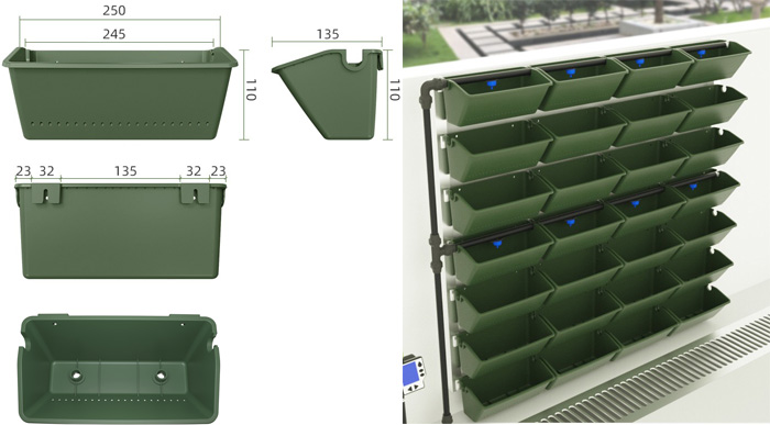 Green Wall Trays, Vertical Green Wall, Planted Wall Trays, Green Wall System